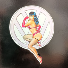 Load image into Gallery viewer, Bettie Page Inspired VW Sticker
