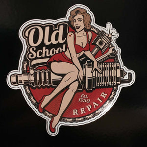 Old School Repair Pin Up Retro Sticker