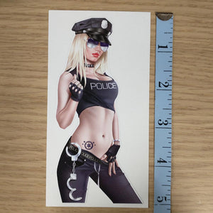 Pretty Pin up Girl Cop Sticker