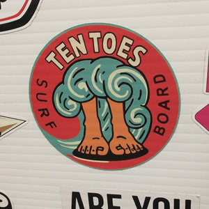 Ten Toes Surfboards Sticker