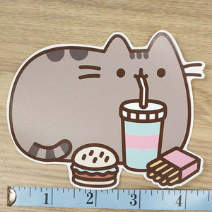 Pusheen With Burger Fries and Shake