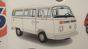 White 76 Bay Window VW Bus Sticker
