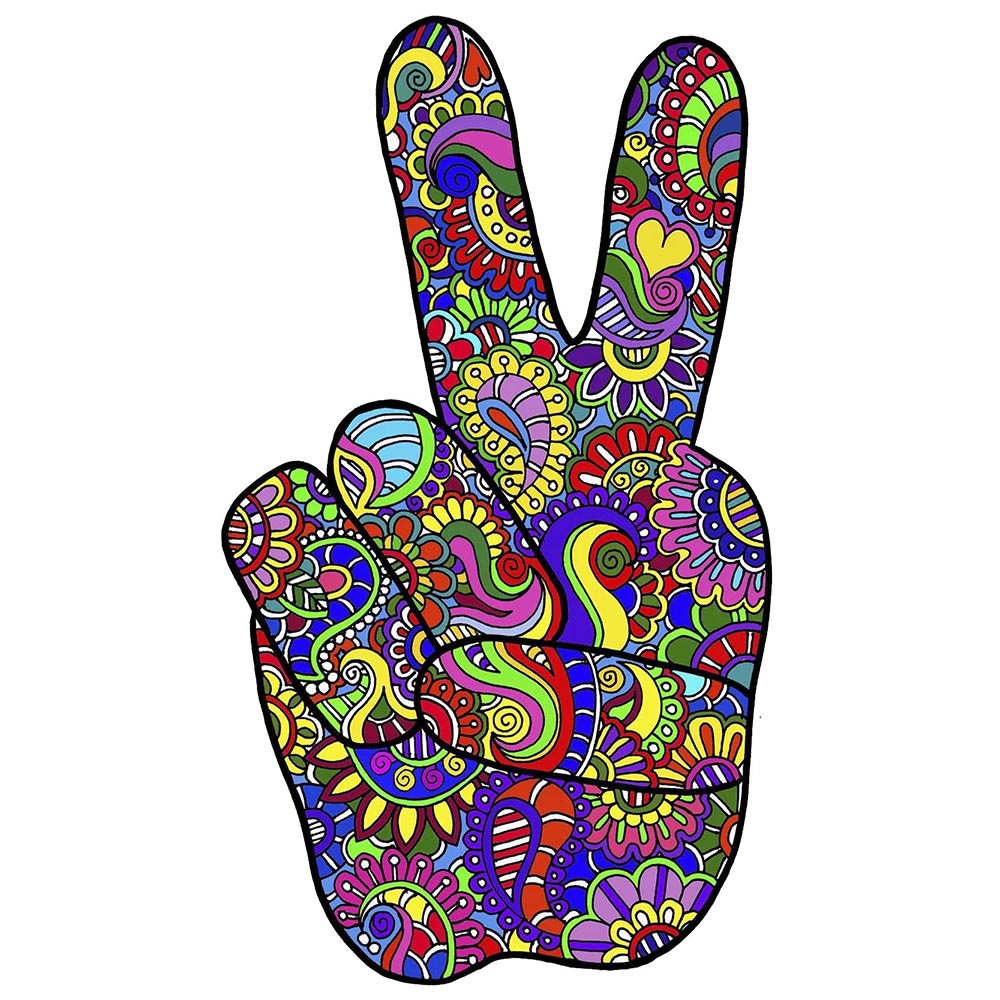 Psychedelic Peace Sign Sticker