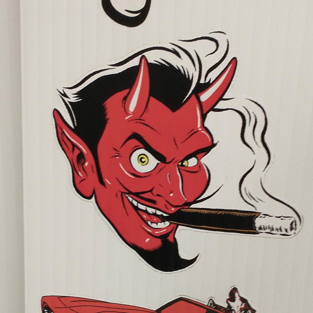 Red Devil Smoking Sticker