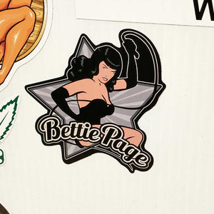 Bettie Page Whip Sticker