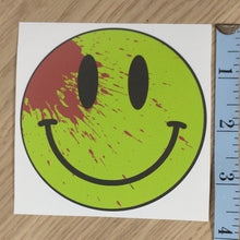 Load image into Gallery viewer, Blood Splattered Smiley Face Sticker
