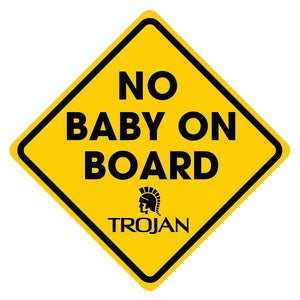 No Baby on Board Trojan Sticker
