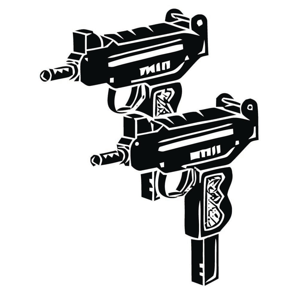 Dual Uzi Guns Sticker
