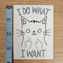 Load image into Gallery viewer, I Do What I want Cat Flip Off Sticker
