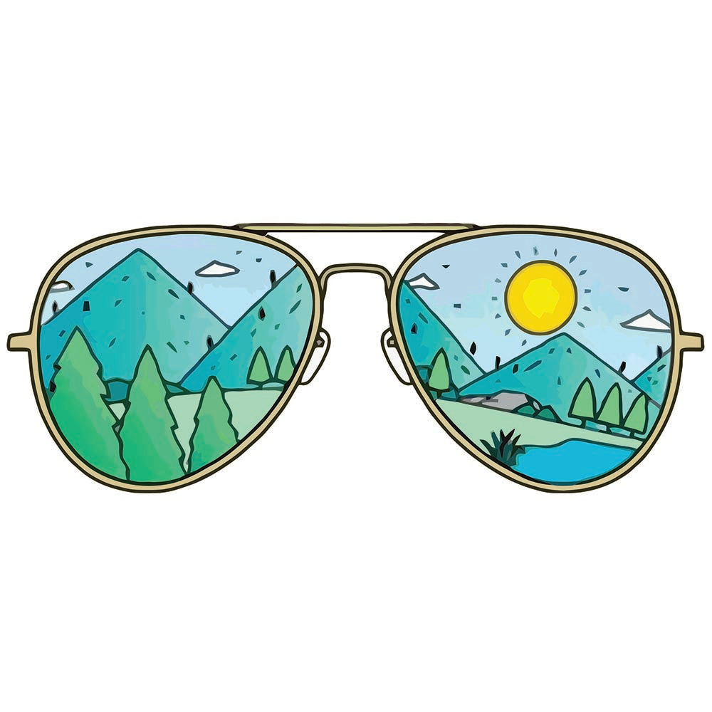 Sunglasses Mountian Scene Sticker