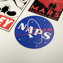 Load image into Gallery viewer, Naps NASA Parody Sticker
