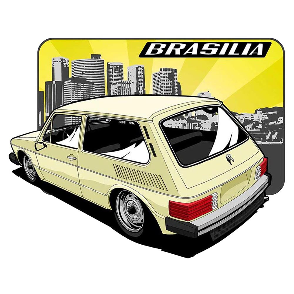 VW Brasilia City Scene Sticker