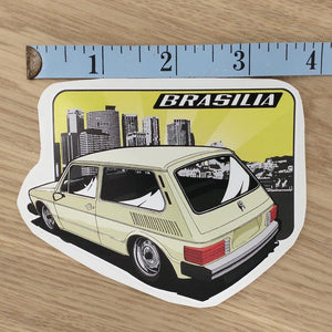 VW Brasilia City Scene Sticker
