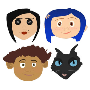 Coraline 4 pack stickers