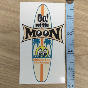 Go with Moon Surfboard Sticker