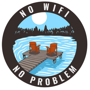 No WiFi No Problem Lake Sticker