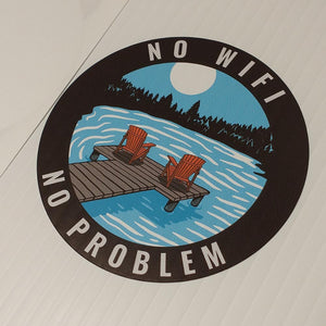 No WiFi No Problem Lake Sticker