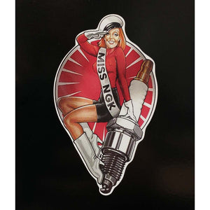 Retro Miss NGK SPark Plug Sticker