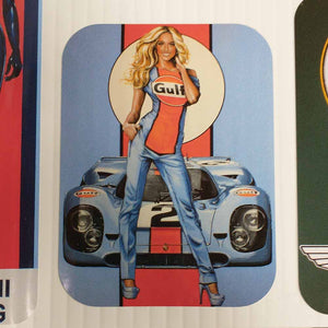 Retro GTP car with Girl Sticker