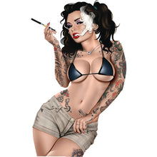 Load image into Gallery viewer, Pretty Pin Up Girl Smoking Sticker
