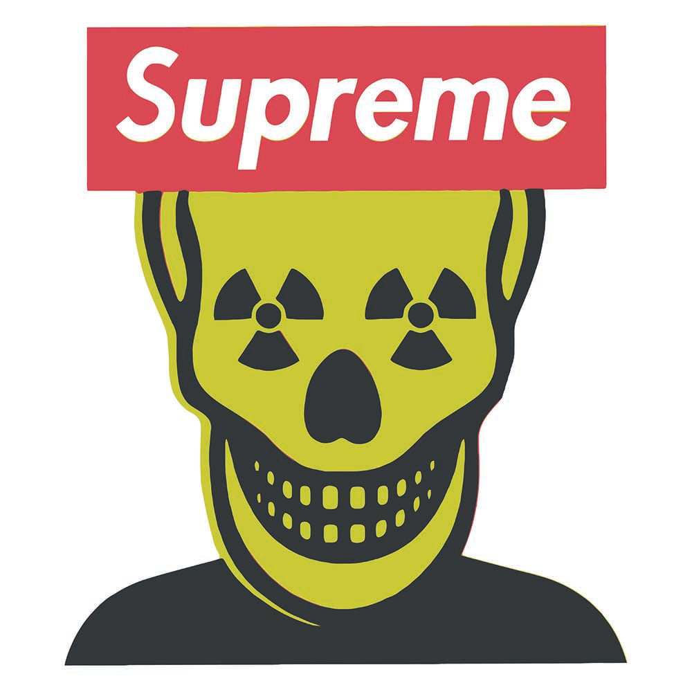 Supreme Radioactive Skull Sticker