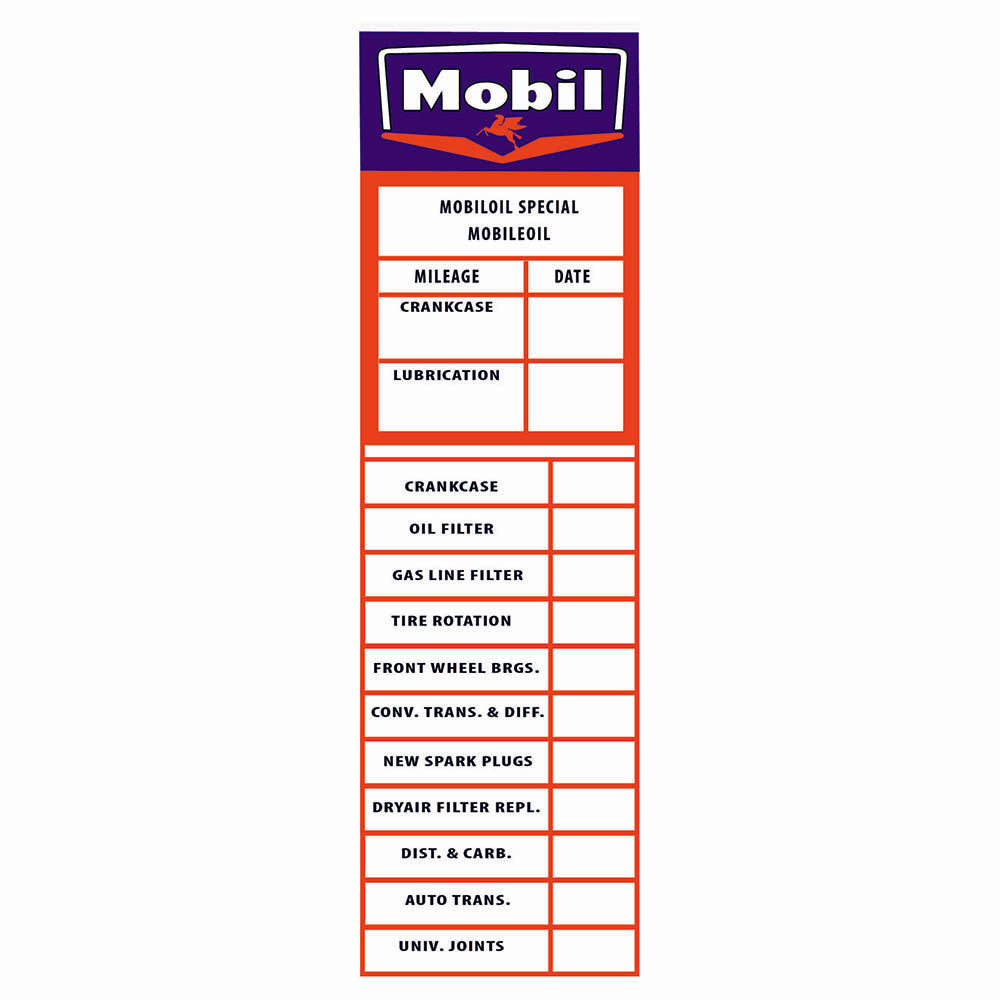 Mobile door jamb service sticker