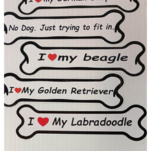 Load image into Gallery viewer, I Love My Labradoodle Bone Sticker
