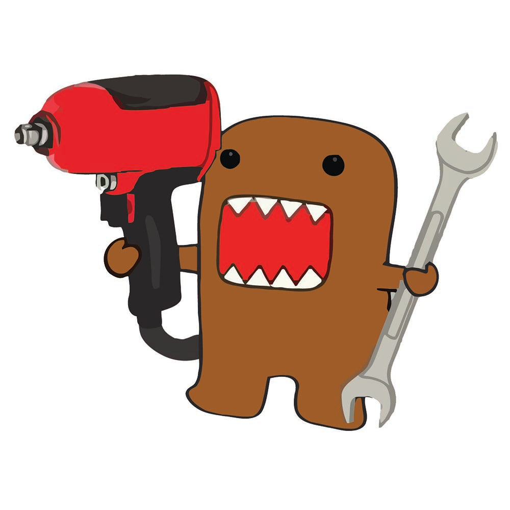 Domo with Wrench and Impact Sticker