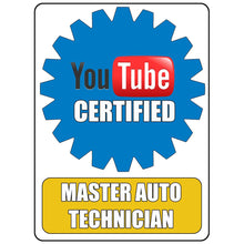 Load image into Gallery viewer, You Tube Certified Mechanic Sticker
