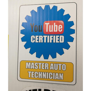 You Tube Certified Mechanic Sticker