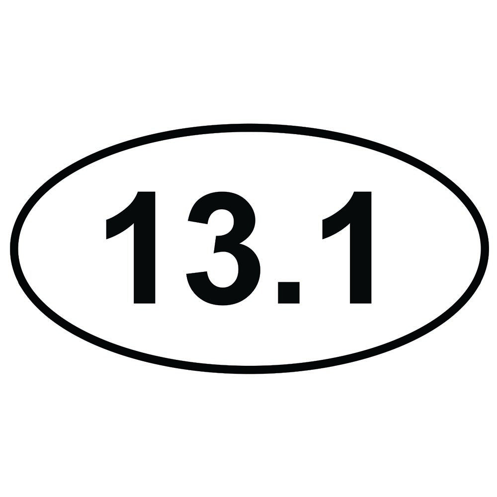 Half Marathon 13.1 Round Oval Sticker