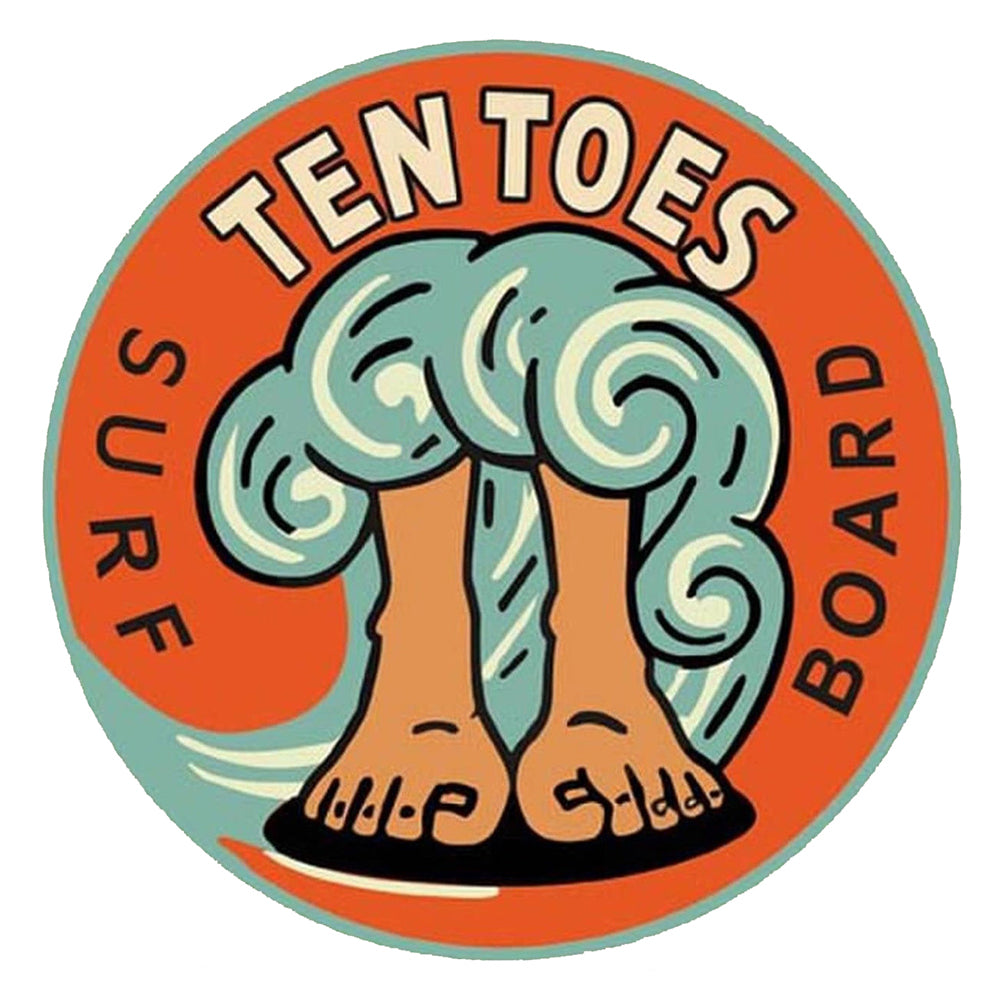 Ten Toes Surfboards Sticker