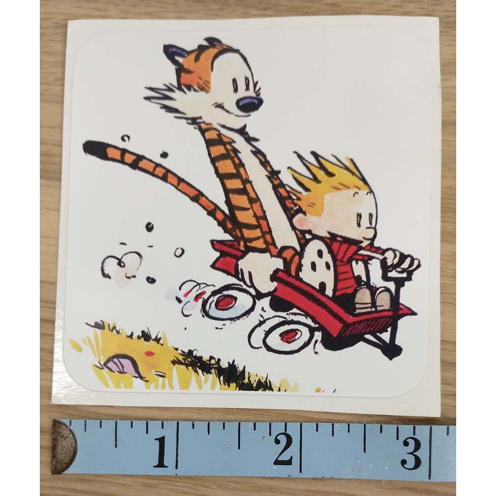 Calvin and Hobbs Speed Wagon Sticker