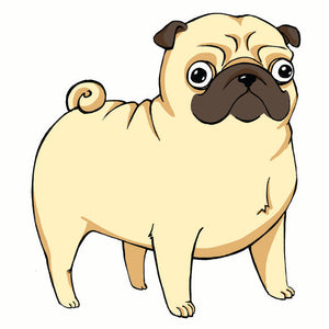 Pug Cartoon Dog Sticker