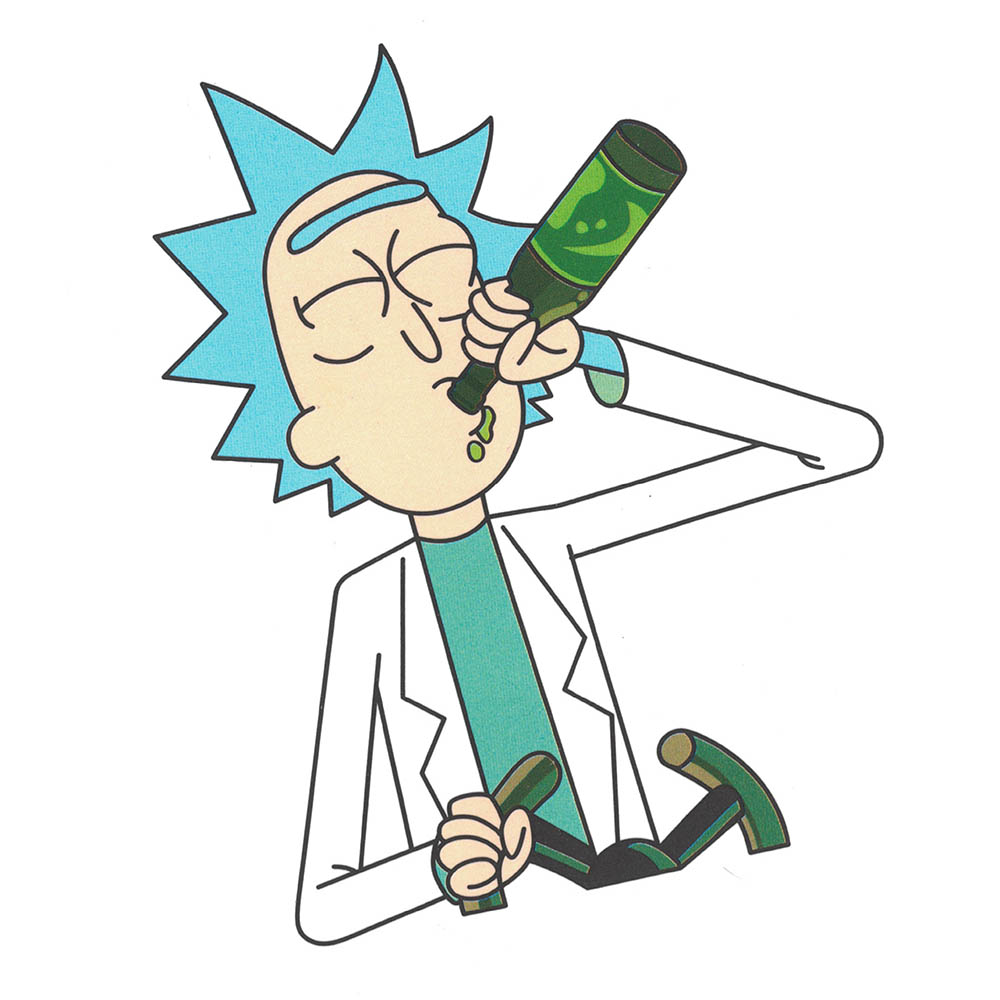 Rick and Morty - Rick Sanchez Drink and Drive Sticker – Buy Stickers Here