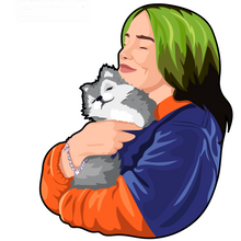 Load image into Gallery viewer, Billie Eilish with Fox Sticker
