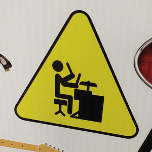 Caution Drummer Sticker