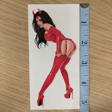 Load image into Gallery viewer, Pretty Pinup Girl Sticker in Red
