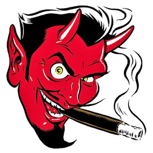 Red Devil Smoking Sticker