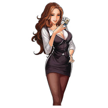 Load image into Gallery viewer, Girl With Poker Hand Sticker
