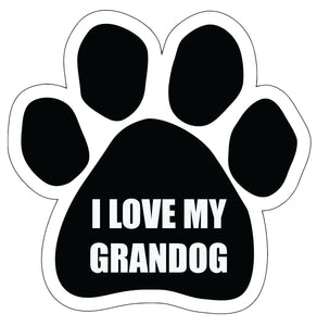 I Love My Grandog Paw Sticker