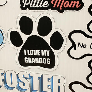 I Love My Grandog Paw Sticker