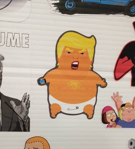 Baby Trump with Diaper and Cell Phone Sticker