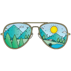 Sunglasses Mountian Scene Sticker