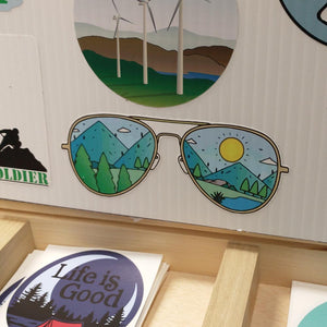 Sunglasses Mountian Scene Sticker