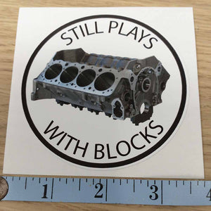 Still Plays with Blocks Chevy Sticker