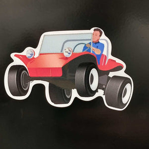 Red Manx Buggy Jump Sticker