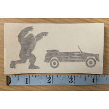Load image into Gallery viewer, Small Yeti Chasing VW Thing Vinyl Cut Decal
