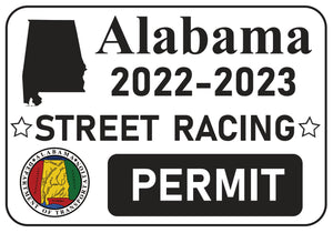 Alabama Street Racing Permit Sticker