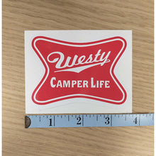 Load image into Gallery viewer, Westy Camper Life Sticker Miller High Life Parody
